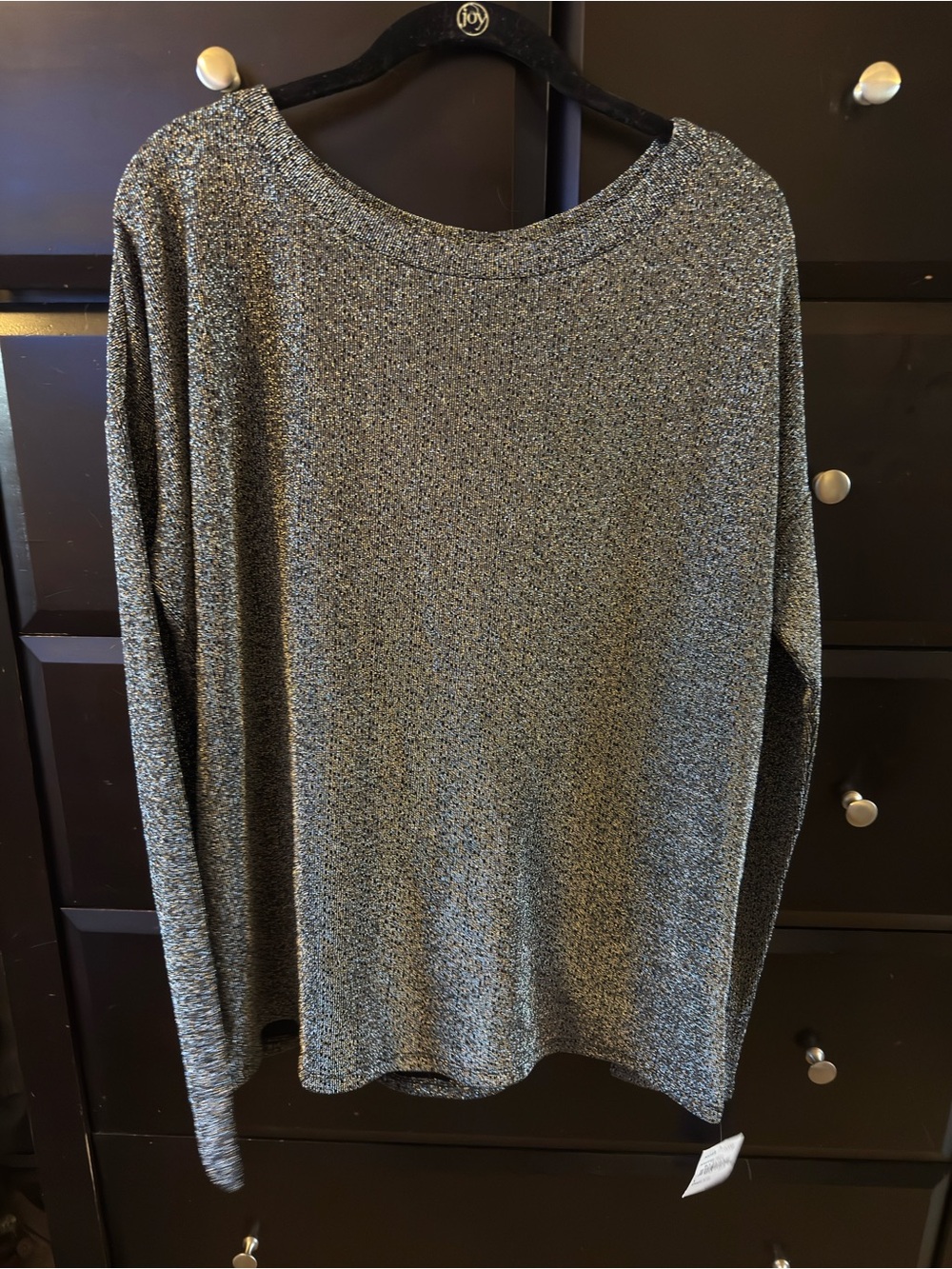 PAIGE Celeste Top in Black w/Silver Metallic